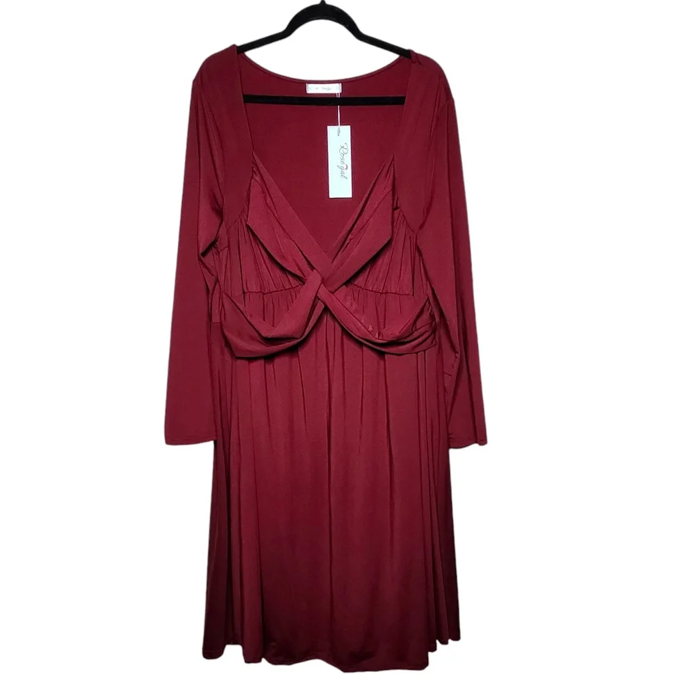 Women's Rosegal Plus Size Stretchy Cocktail Dress Burgundy Red Sz 4X / 22W - Picture 1 of 5